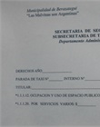 Recibo por ocupación de espacios públicos y servicios varios